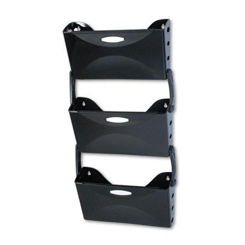 Rubbermaid 3 Pocket Wall File Set, Letter, Black