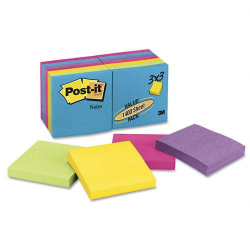 Post-it 3 x 3 Ultra Color Notes, 100-Sheet Pads (Case of 14)
