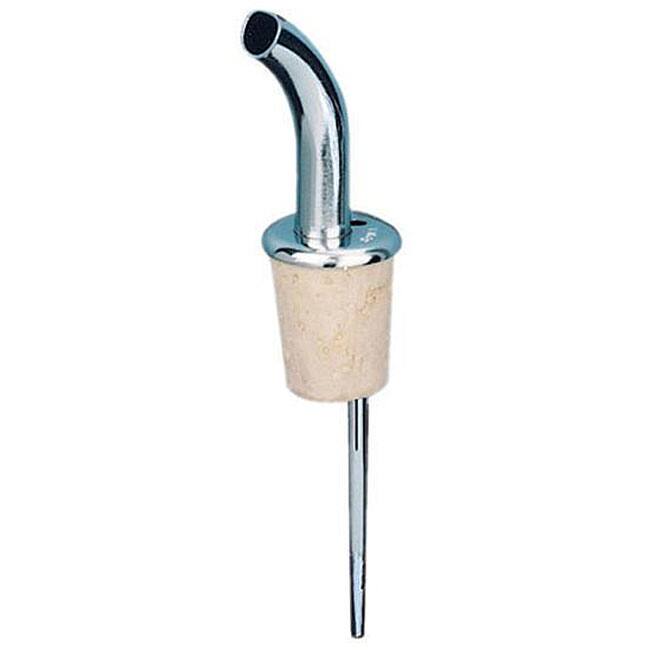 Spill-Stop Chrome Medium Speed Pour With Cork - Silver