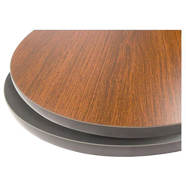36-in Round Mahogany/ Black Tabletop