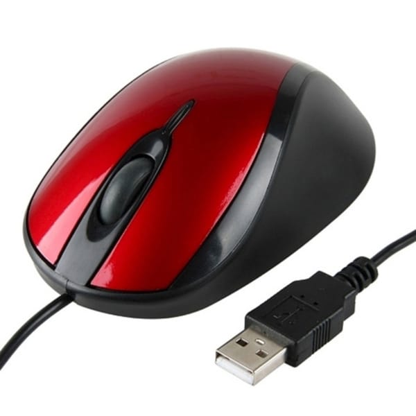 INSTEN USB Ergonomic Black Optical Scroll Wheel Mouse
