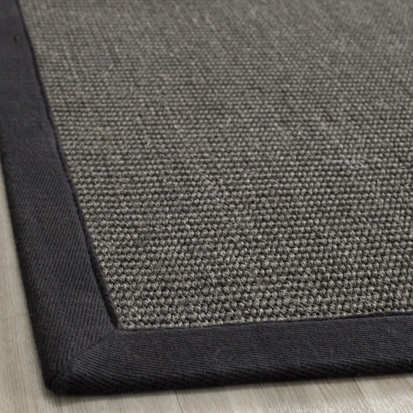 Safavieh Casual Natural Fiber Charcoal and Charcoal Border Sisal Rug