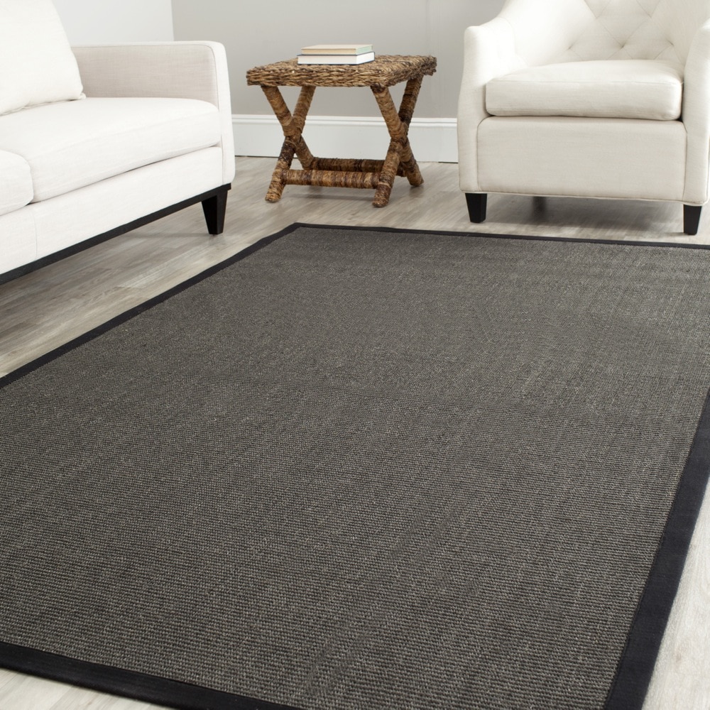 Hand woven Natural Fiber Serenity Charcoal Sisal Rug (9 x 12)