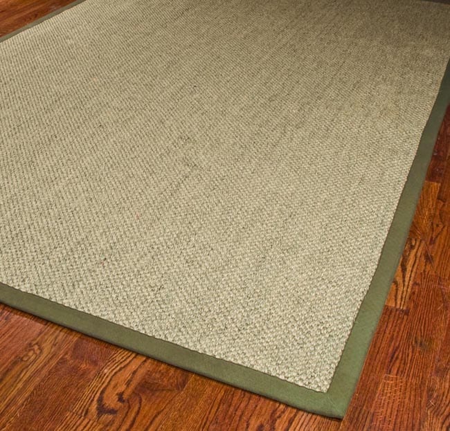 Hand woven Resorts Natural/ Green Fine Sisal Rug (6 X 9)