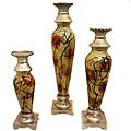 Contempo Glass Polyresin Decorative Candle Holders (Set of 3)