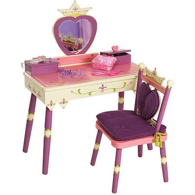 Shop Princess Vanity Table And Chair Set Free Shipping Today