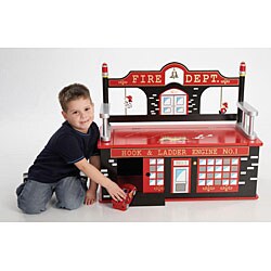 fire truck toy box and storage bench