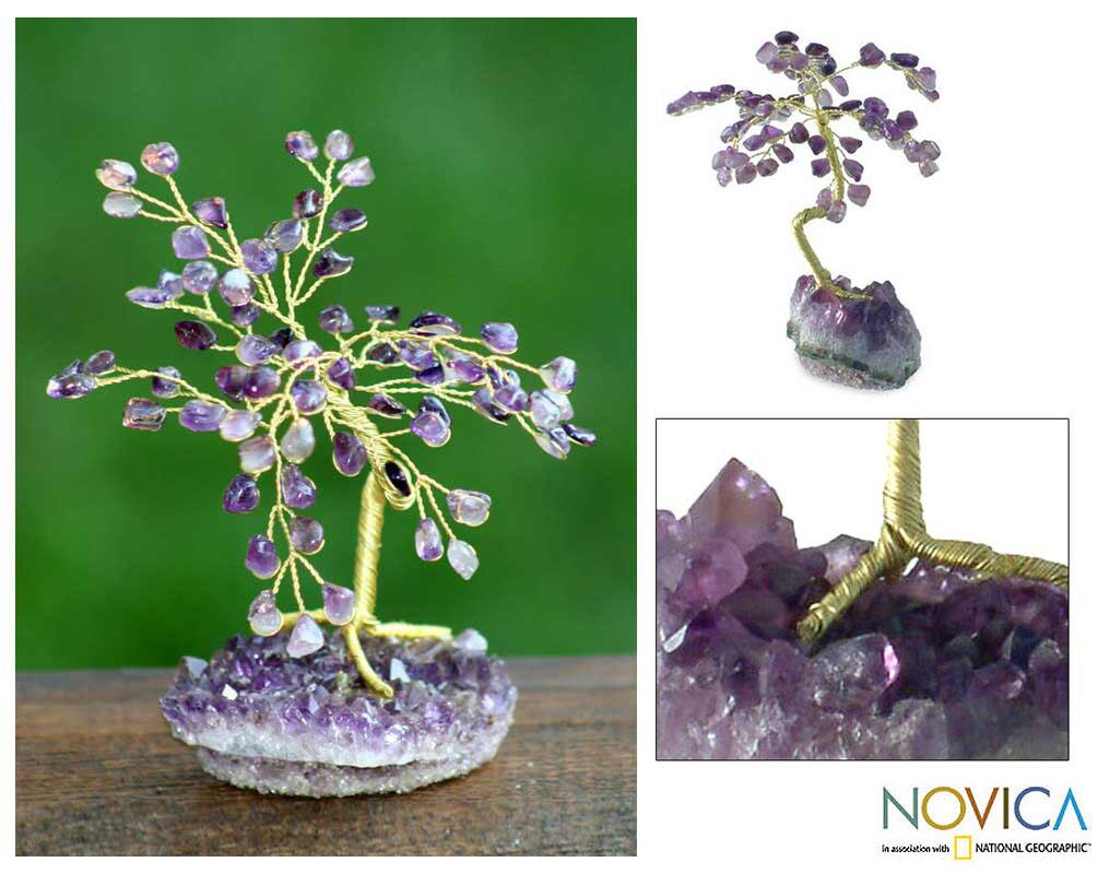 'Amethyst Leaves' Small Gemstone Tree (Brazil)