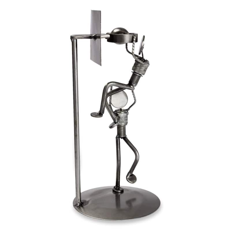 NOVICA Handmade 'Rustic Basketball Final' Iron Statuette (Mexico)