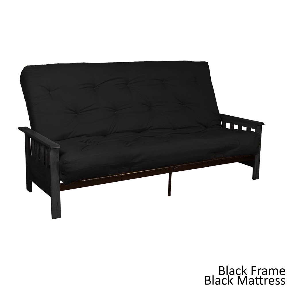 Epicfurnishings Providence Full Mission style Frame/twill Splendor Mattress Futon Set Black Size Full