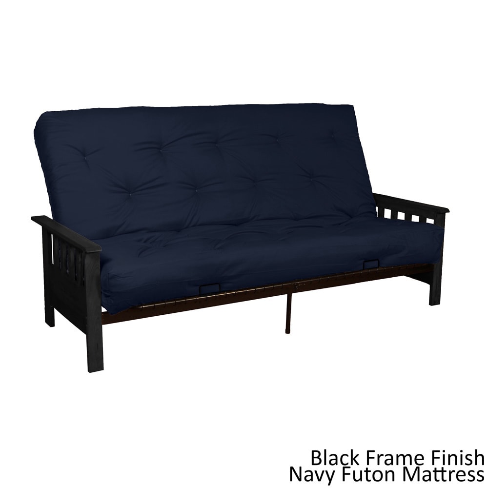 Epicfurnishings Providence Queen Mission style Frame/twill Splendor Mattress Futon Set Black Size Queen