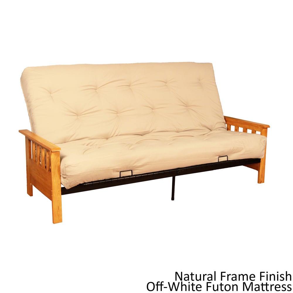 Epicfurnishings Providence Queen Mission style Frame/twill Splendor Mattress Futon Set Tan Size Queen