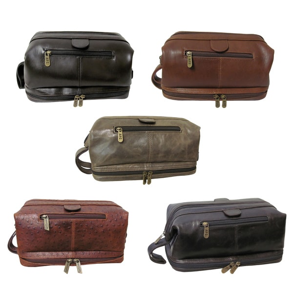 Amerileather Men&#39;s Leather Toiletry Bag - Free Shipping Today - Overstock - 915559