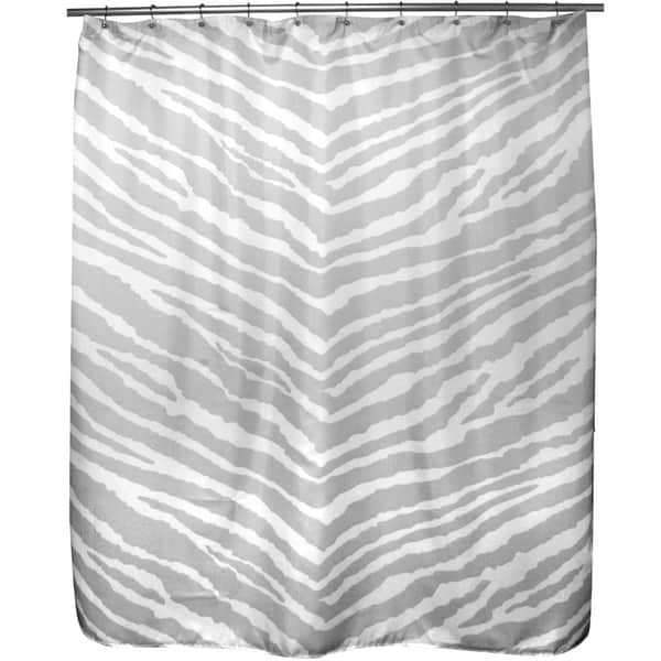 slide 1 of 1, Zebra Grey Shower Curtain