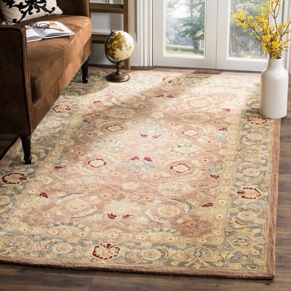 Safavieh Handmade Anatolia Oriental Legacy Brown/ Blue Hand-spun Wool Rug - 4' x 6'