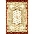 Safavieh Hand-Hooked Aubusson Ivory/Burgundy 100-Percent Wool Rug - 7'9' x 9'9'