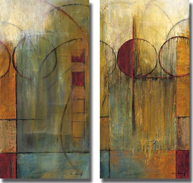 Mike Klung 'Slender Friends I & II' 2-piece Unframed Canvas Set
