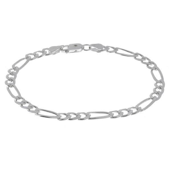 Sterling Essentials Sterling Silver 7 inch Diamond Cut Figaro Bracelet (3mm) Sterling Essentials Sterling Silver Bracelets