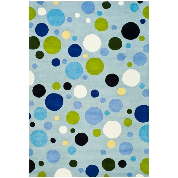 Safavieh Handmade Bubblegum Light Blue/ Multi N. Z. Wool Rug - 7'6" x 9'6"
