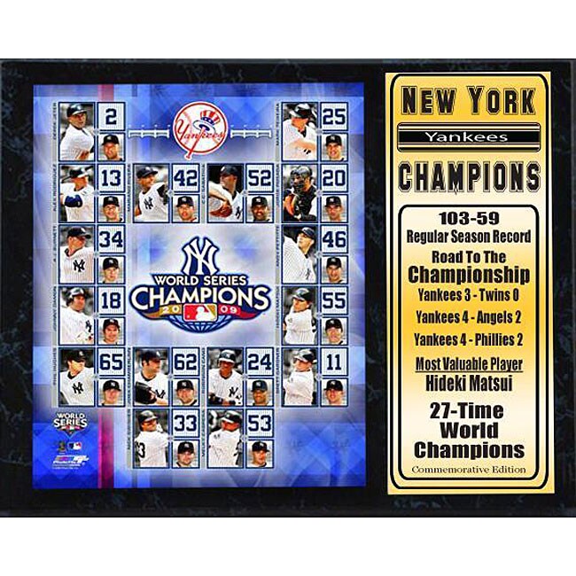 Yankees 2009 World Series Champions Plaque