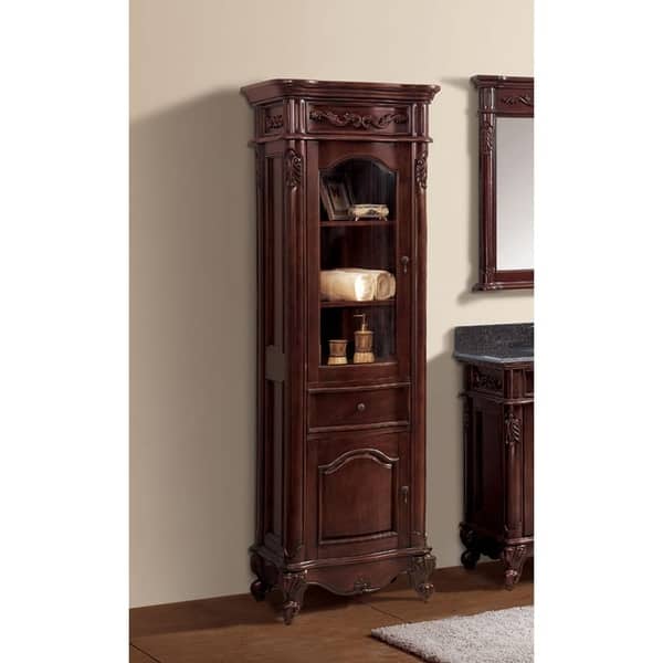 Shop Avanity Provence 24 Inch Linen Tower In Antique Cherry Finish