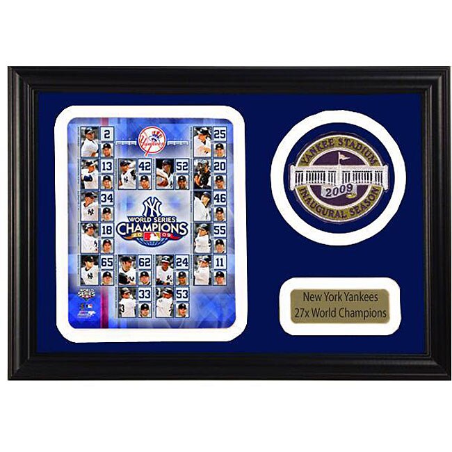 2009 New York Yankees World Series Champions Patch Frame