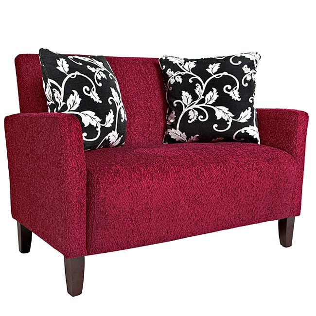 Handy Living Sutton Bixby Cherry Red Loveseat - Black/White