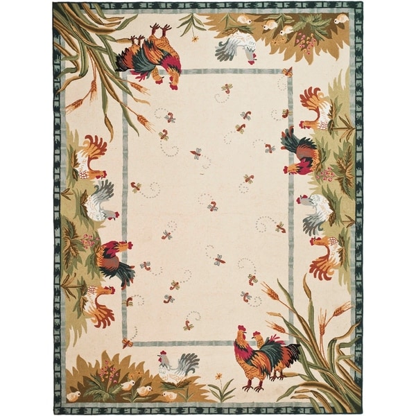 Shop Safavieh Hand-hooked Roosters Ivory Wool Rug - 8'9