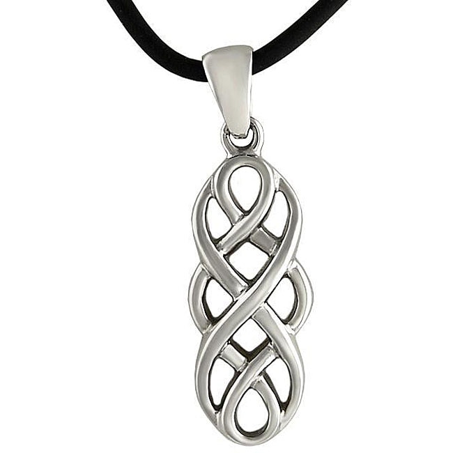 Stainless Steel Celtic Unity Knot Necklace - 12361495 - Overstock.com ...