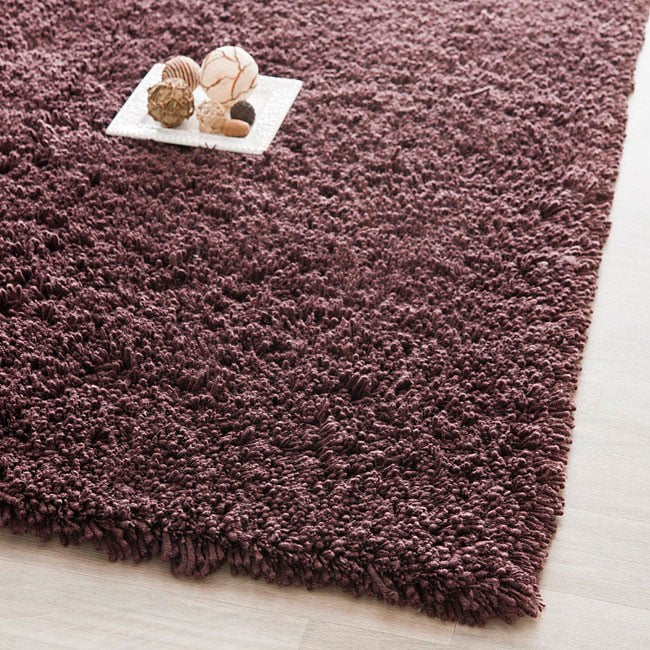 Hand woven Bliss Chocolate Shag Rug (76 X 96)