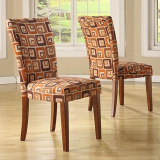 Tribecca Home Decor Orange Cube Print Dining Chairs (Set Of 2) - Bed ...