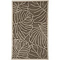 Hand-Tufted Spirit Leaf-Print New Zealand Wool Area Rug - 5' x 8'