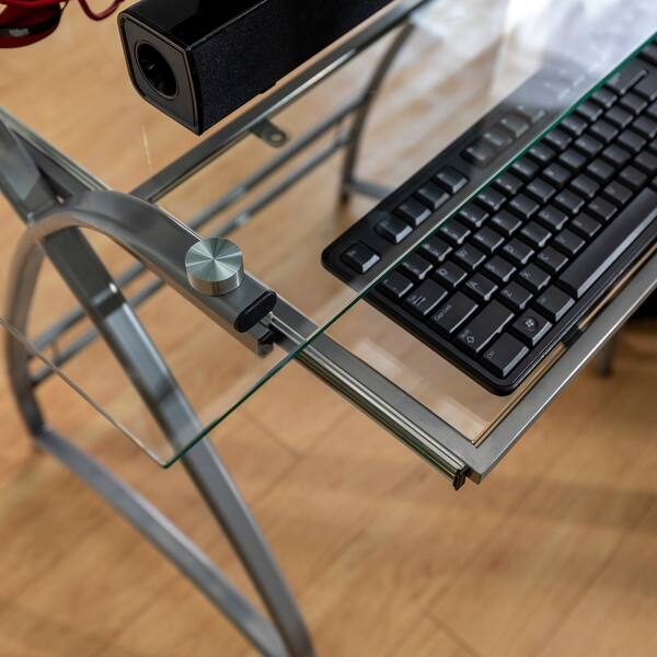 Porch Den Vale Silver Metal Gl L Shaped Computer Desk Gl L Shaped Computer Desk