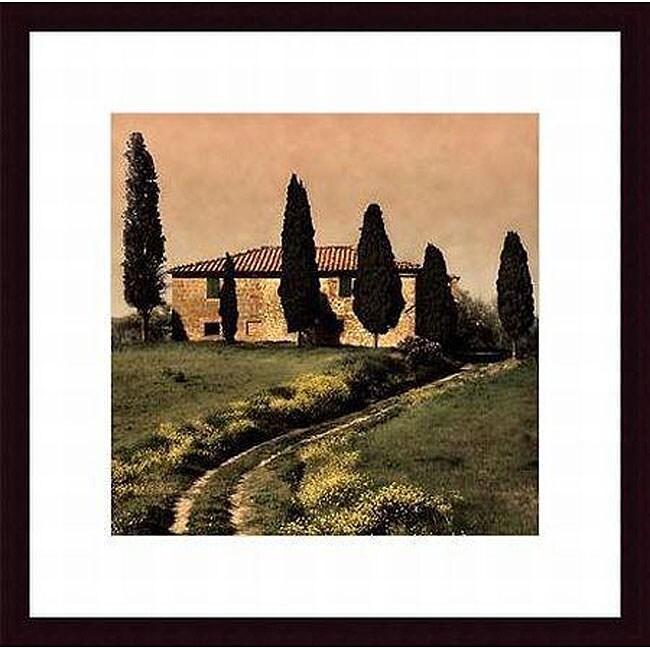 Shop Elizabeth Carmel 'Tuscan Farmhouse' Wood Framed Art Free