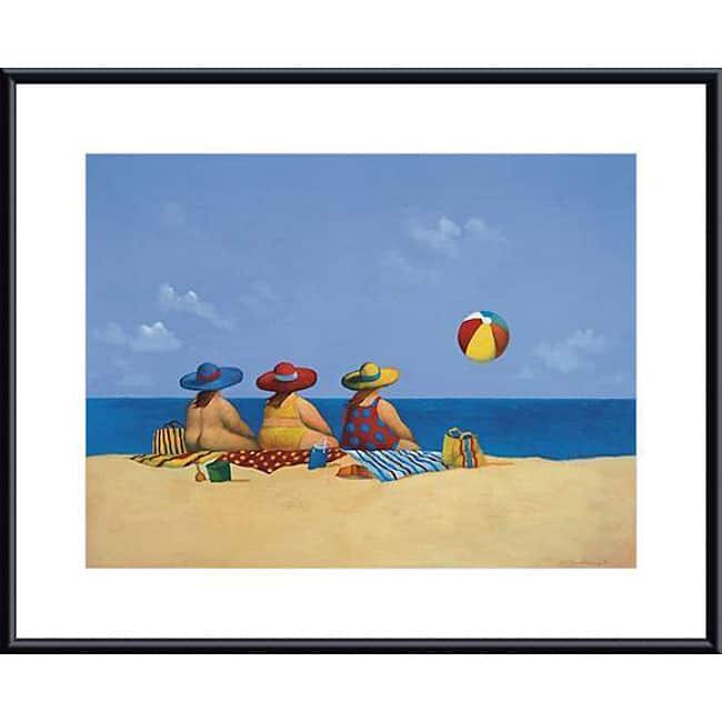Michael Paraskevas 'Three Ladies Sunning' Metal-framed Art