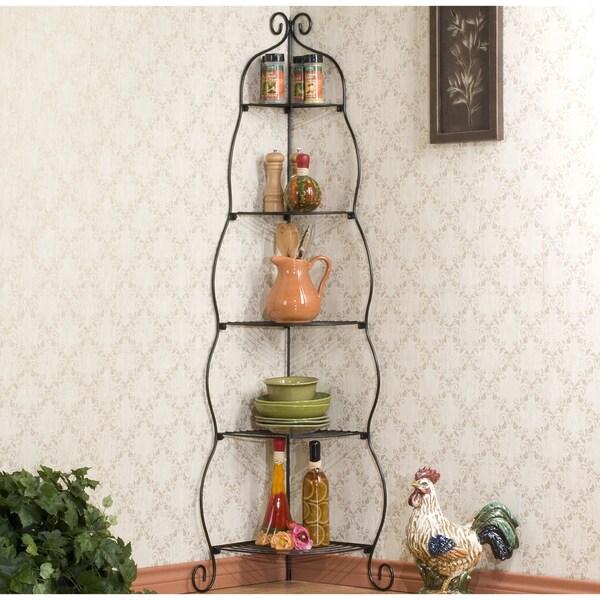 Upton Home Scrolled Black Corner Etagere   12364409  