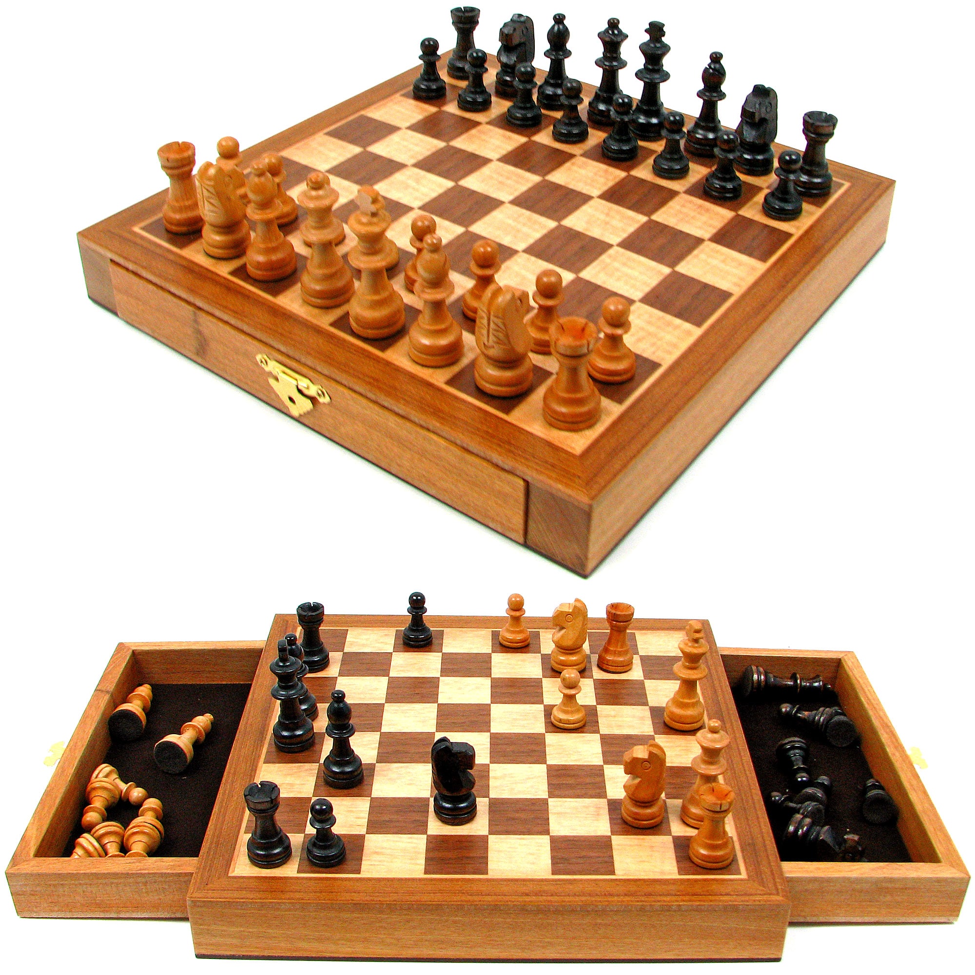 Trademark Games Elegant Inlaid Wood Chess Set
