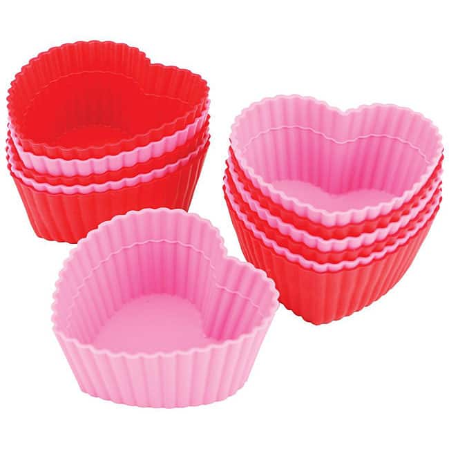 Wilton Heart-Shaped Silicone Baking Cups (Pack of 12)