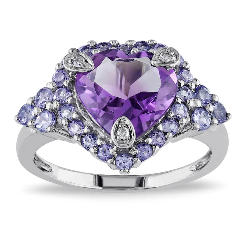 Miadora 10k Gold Amethyst and Tanzanite Ring