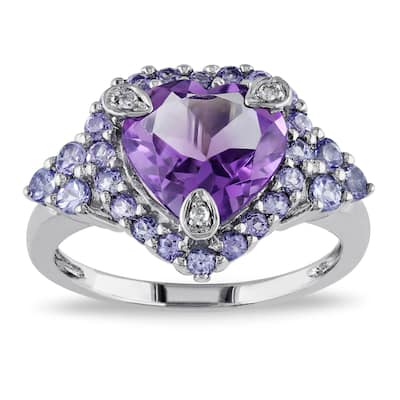 Miadora 10k Gold Amethyst and Tanzanite Ring