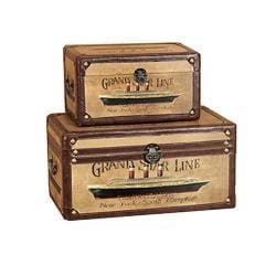 Grand Star Line Transatlantic Wood Trunk (Set of 4) - 12370482 ...