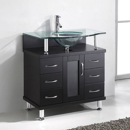 Virtuu Virtu Usa Vincente 32 inch Single Sink Bathroom Vanity Set Espresso Size Single Vanities