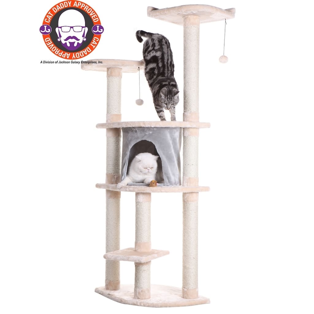 Armarkat 64" Real Wood Cat Tree W Sractch Sisal Post