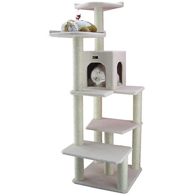 Armarkat New Ivory Pet Cat Bed Scratcher Furniture Multi Level Tree House Condo