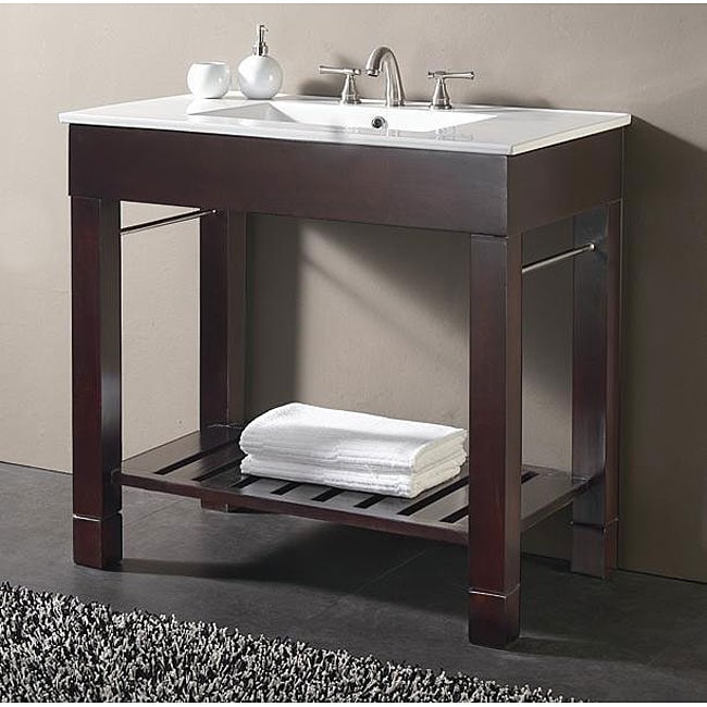 Avanity Loft 36 inch Single Vanity In Dark Walnut Finish With Sink And Top