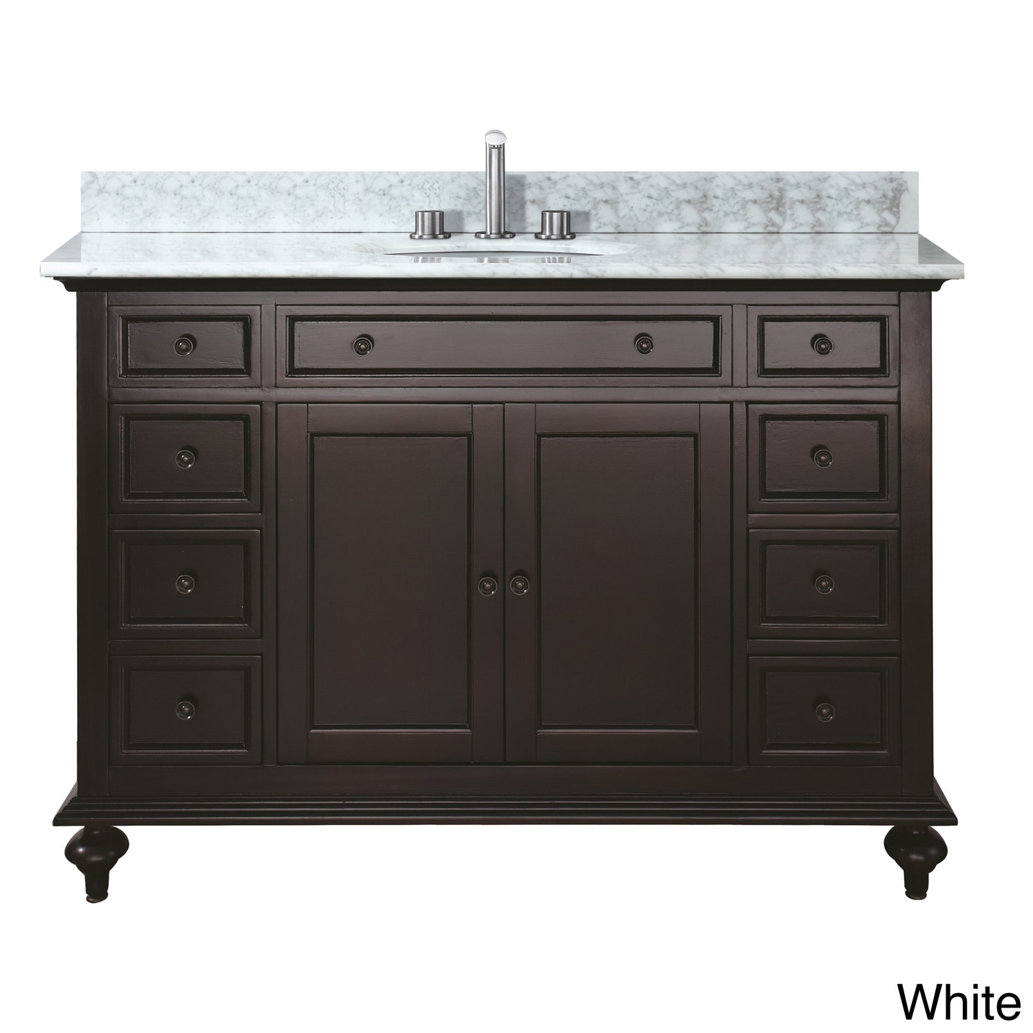 Avanity Merlot 48 inch Single Vanity In Espresso Finish With Sink And Top