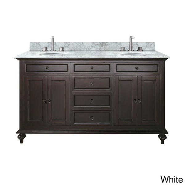 Avanity Merlot 60 inch Double Vanity in Espresso Finish with Dual Sinks and Top Bathroom Vanities