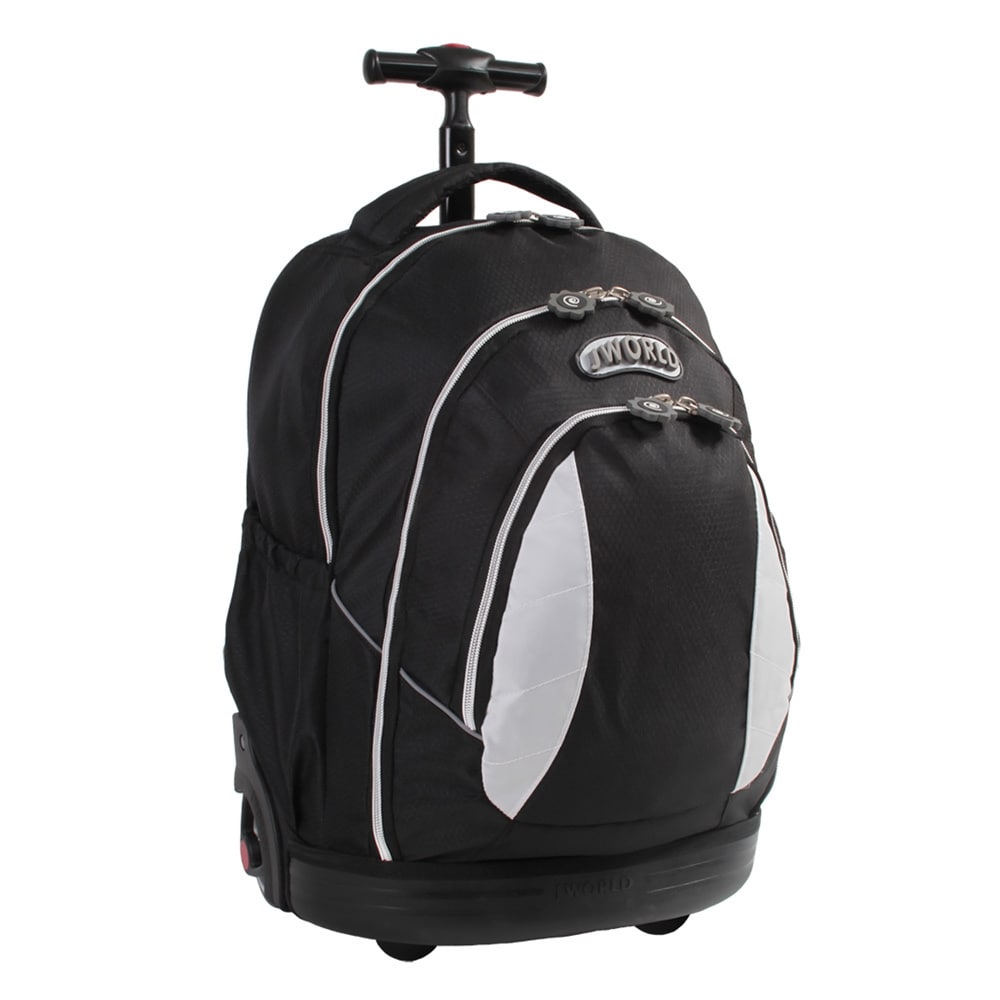 J World Kids Black Rolling Ergonomic Backpack