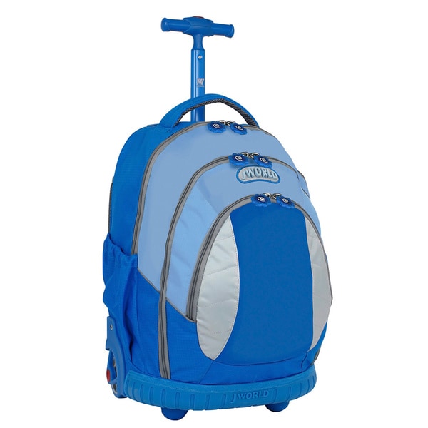 J World Kid's Ergonomic Sky Blue 17 inch Rolling Backpack J World Kids' Rolling Backpacks