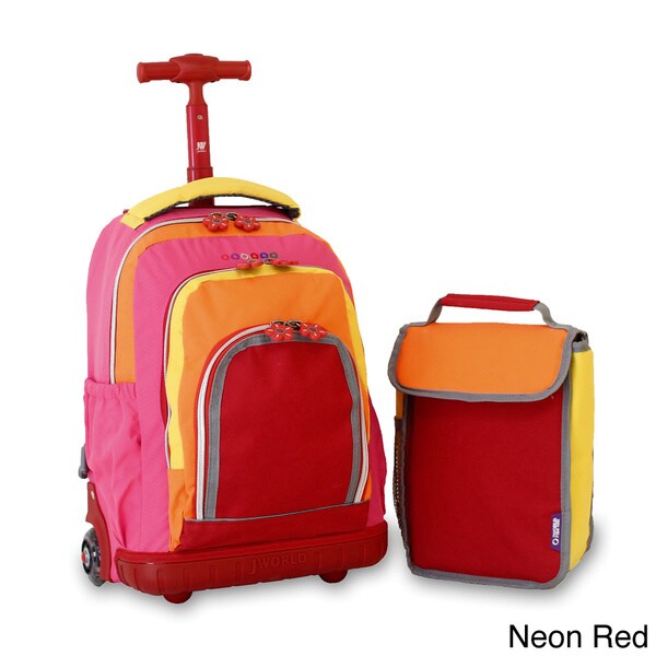 J World Lollipop   Mochila con ruedas y lonchera para nios, 16 J World Kids Rolling Backpacks